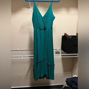 Green midi wrap dress